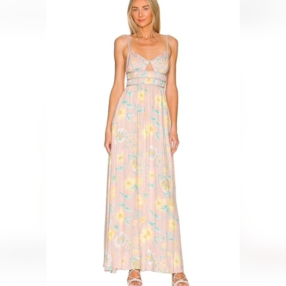 Free People Women Wisteria in Light Combo Maxi dress sz L - Picture 3 of 12